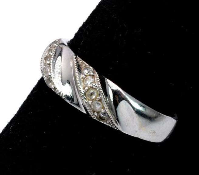 Diamond Band Ring, 14KT White Gold