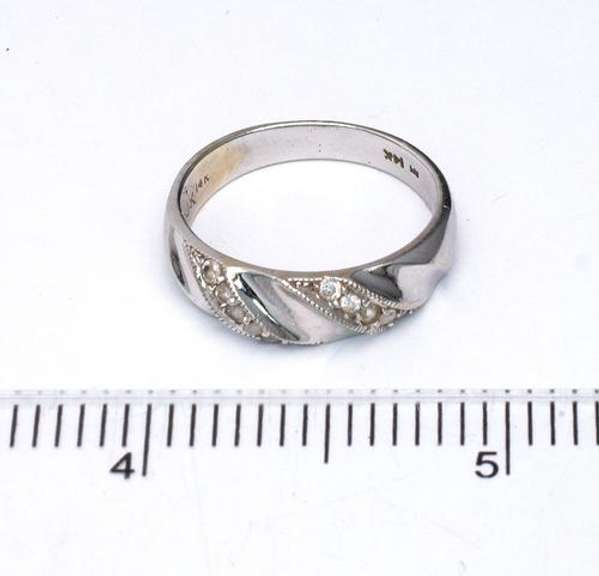 Diamond Band Ring, 14KT White Gold