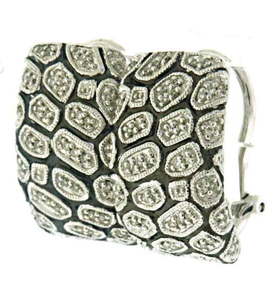 Fabulous Diamond Milgrain Texture Hoop Earrings