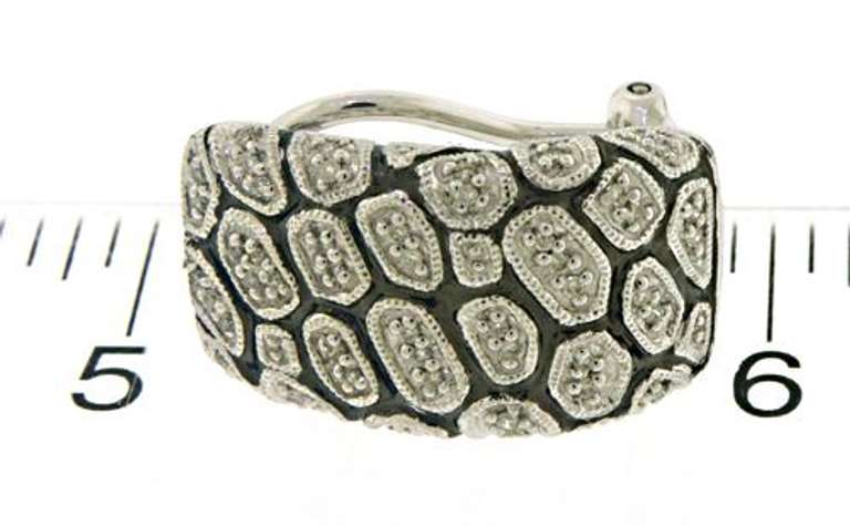 Fabulous Diamond Milgrain Texture Hoop Earrings