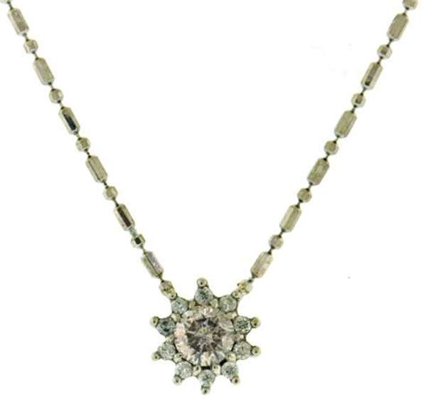 Fantastic Diamond Flower Halo Necklace