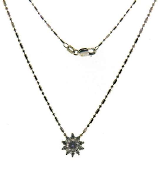 Fantastic Diamond Flower Halo Necklace