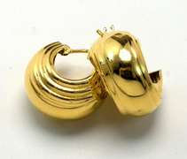 14KT Wide Huggie Hoop Earrings