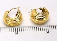 14KT Wide Huggie Hoop Earrings