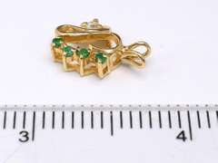 Unique Emerald & Diamond Pendant, 14KT