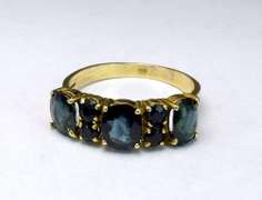 Blue Sapphire Ring, 14KT Yellow Gold