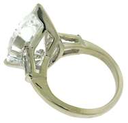 Magnificent 14kt WG CZ Pear and Baguette Ring