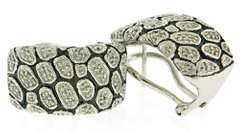 Fabulous Diamond Milgrain Texture Hoop Earrings