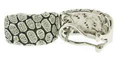 Fabulous Diamond Milgrain Texture Hoop Earrings