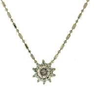 Fantastic Diamond Flower Halo Necklace