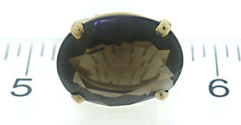 Beautiful 14kt YG Oval Smokey Quartz Stud Earrings