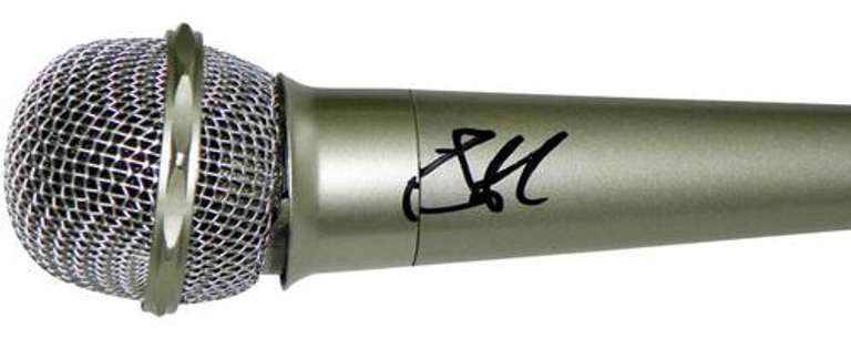 Steven Tyler Autographed Signed Silver Microphone
