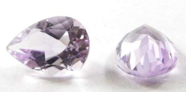 Stunning PAIR of ROSE AMETHYST PEAR shape Gemstones