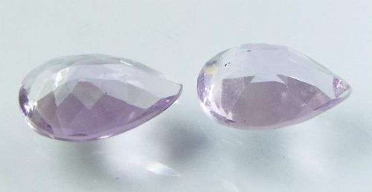 Stunning PAIR of ROSE AMETHYST PEAR shape Gemstones