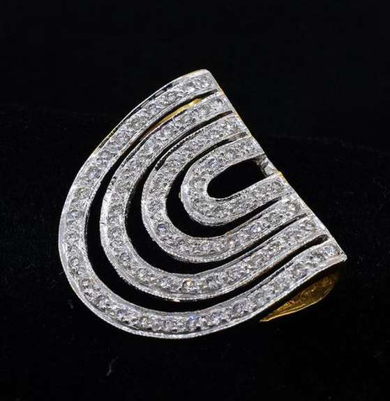 Shimmering Diamond Half-Circle Slide Pendant