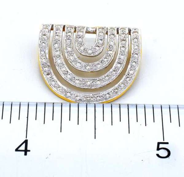 Shimmering Diamond Half-Circle Slide Pendant