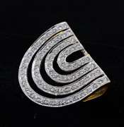 Shimmering Diamond Half-Circle Slide Pendant