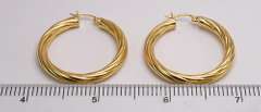 FunTwisted-Texture Hoop Earrings in Gold