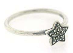 Playful Pandora Sterling Silver CZ Star Ring