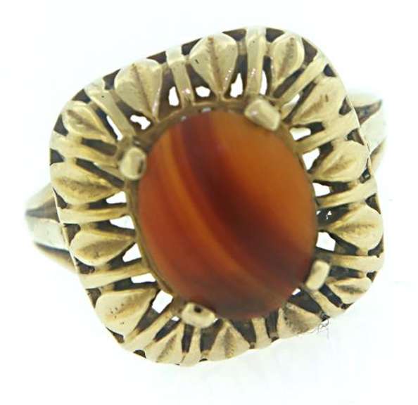 Pretty Orange Agate Ring