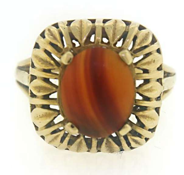 Pretty Orange Agate Ring