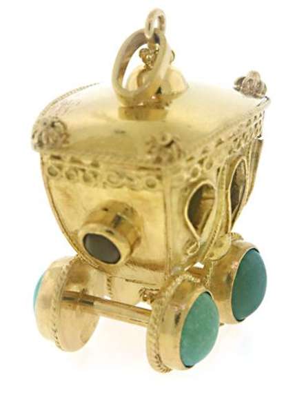 Very Cute Carriage Turquoise Charm
