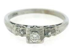 Vintage White Gold Diamond Ring