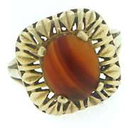 Pretty Orange Agate Ring