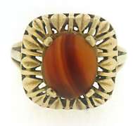 Pretty Orange Agate Ring
