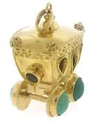 Very Cute Carriage Turquoise Charm
