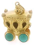 Very Cute Carriage Turquoise Charm