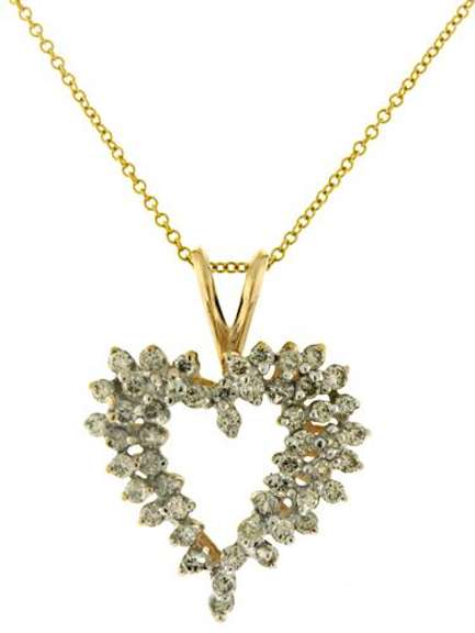 Beautiful Heart Cluster Diamond Necklace