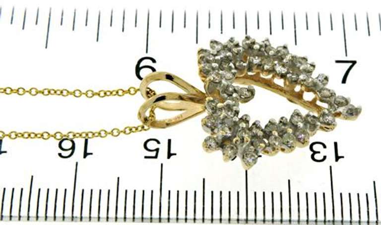 Beautiful Heart Cluster Diamond Necklace