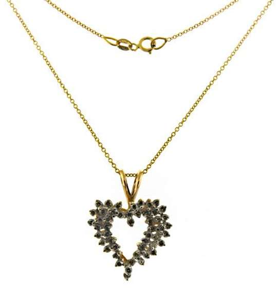 Beautiful Heart Cluster Diamond Necklace