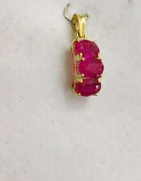 Beautiful 4.50 Carat Ruby Pendant, 14kt Gold