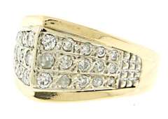 Amazing Pave Diamond Pyramid Ring