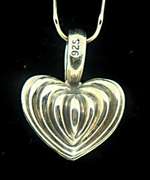 Sterling Silver Lagos Fluted Heart Pendant
