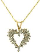 Beautiful Heart Cluster Diamond Necklace