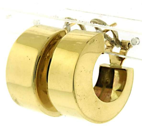 Sleek 14kt YG Wide Smooth Hoop Earrings