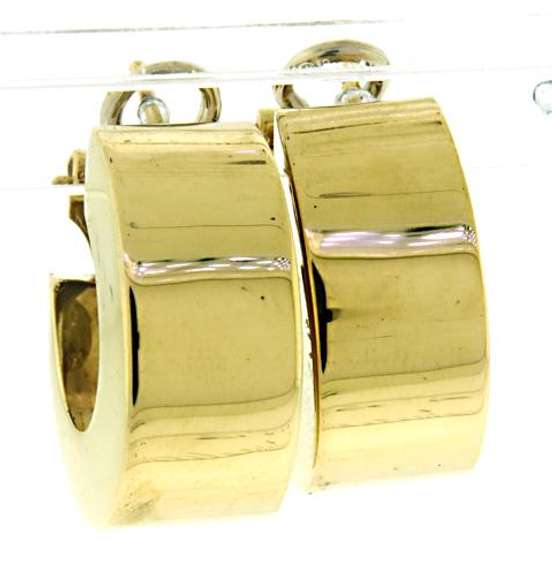 Sleek 14kt YG Wide Smooth Hoop Earrings