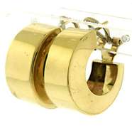Sleek 14kt YG Wide Smooth Hoop Earrings
