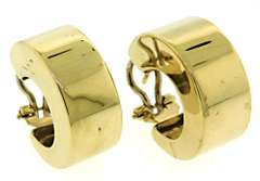 Sleek 14kt YG Wide Smooth Hoop Earrings