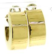 Sleek 14kt YG Wide Smooth Hoop Earrings