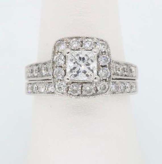 14K White Gold Certified Engagement & Wedding Set