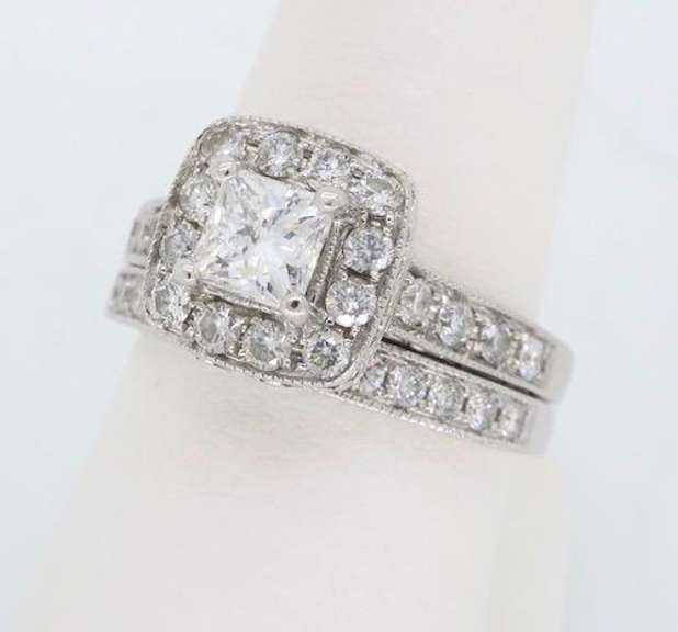 14K White Gold Certified Engagement & Wedding Set
