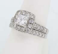 14K White Gold Certified Engagement & Wedding Set