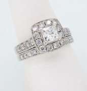 14K White Gold Certified Engagement & Wedding Set
