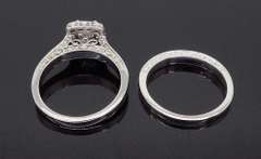 14K White Gold Certified Engagement & Wedding Set