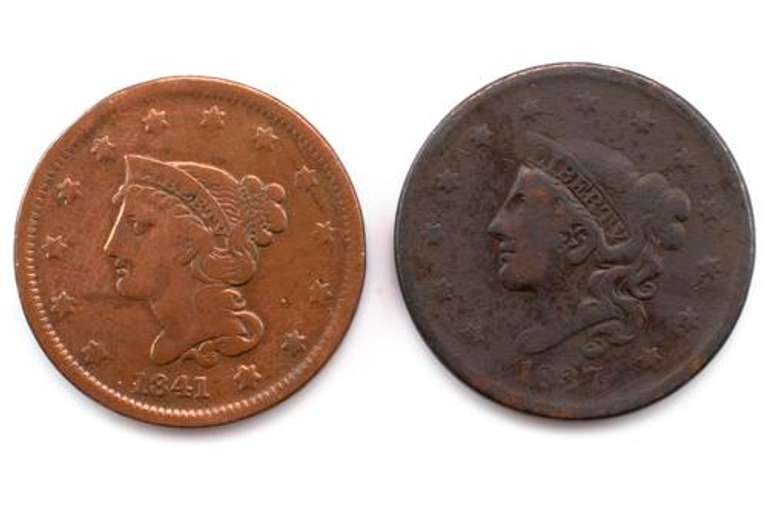 1837 And 1841 Large Cents