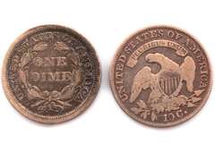 1835 Capped Bust Dime &1845 Liberty Seated Stars Dimes